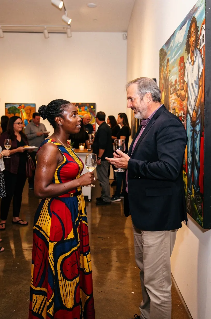 Community members organizing a neighborhood cleanup event